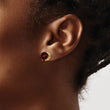 14k 8mm Heart Garnet earring - Birthstone Company
