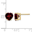 14k 8mm Heart Garnet earring - Birthstone Company