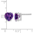 14k White Gold 8mm Heart Amethyst earring - Birthstone Company