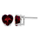 14k White Gold 8mm Heart Garnet earring