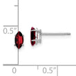 14k White Gold Garnet Marquise Stud Earring