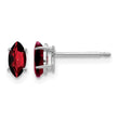 14k White Gold Garnet Marquise Stud Earring - Birthstone Company