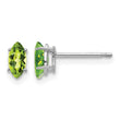 14k White Gold 6x3mm Marquise Peridot earring - Birthstone Company