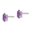 14k White Gold 7x3.5mm Marquise Amethyst earring - Birthstone Company