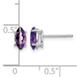 14k White Gold 7x3.5mm Marquise Amethyst earring - Birthstone Company