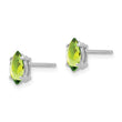14k White Gold 7x3.5mm Peridot Marquise Stud Earring