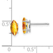 14k White Gold 8x4mm Citrine Marquise Stud Earring