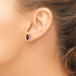 14k White Gold 8x4mm Garnet Marquise Stud Earring