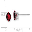 14k White Gold 8x4mm Garnet Marquise Stud Earring