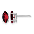 14k White Gold 8x4mm Garnet Marquise Stud Earring - Birthstone Company