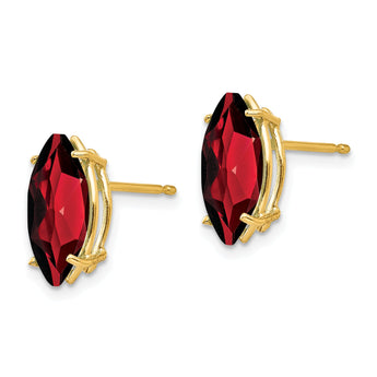 14k Garnet Marquise Stud Earring