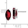 14k White Gold 10x5mm Marquise Garnet earring