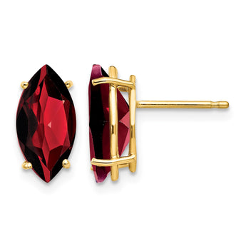 14k Garnet Marquise Stud Earring - Birthstone Company
