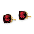 14k 7x7mm Cushion Garnet Checker Earring - Birthstone Company