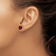 14k 7x7mm Cushion Garnet Checker Earring - Birthstone Company