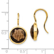 Smoky Quartz Dangle Earrings in 14K Yellow Gold, 11.2mm