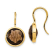 Smoky Quartz Dangle Earrings in 14K Yellow Gold, 11.2mm
