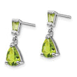14k White Gold Peridot Dangle Post Earrings - Birthstone Company