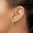 14k White Gold Peridot Dangle Post Earrings - Birthstone Company