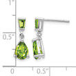 14k White Gold Peridot Dangle Post Earrings - Birthstone Company