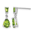 14k White Gold Peridot Dangle Post Earrings - Birthstone Company