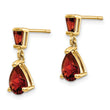 14k Gold Garnet Dangle Post Earrings - Birthstone Company