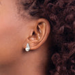 14k White Gold 6-7mm Button FWC Pearl .02ct Diamond Post Earrings - Birthstone Company