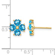 14k Heart-shaped SwiSterling Silver Blue Topaz Flower Post Earrings - Birthstone Company
