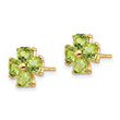 14k Heart-shaped Peridot Flower Post Earrings - Birthstone Company