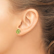 14k Heart-shaped Peridot Flower Post Earrings - Birthstone Company