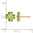 14k Heart-shaped Peridot Flower Post Earrings - Birthstone Company