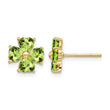 14k Heart-shaped Peridot Flower Post Earrings - Birthstone Company