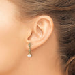 14k w/Rhodium 6-7mm Semi-round FWC Pearl .02ct Diamond Earrings - Birthstone Company