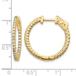 14k Diamond Round Hoop w/Safety Clasp Earrings - Birthstone Company