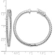 14k White Gold Diamond Round Hoop w/Safety Clasp Earrings - Birthstone Company