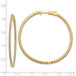 14k Diamond Round Hoop w/Safety Clasp Earrings