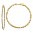 14k Diamond Round Hoop w/Safety Clasp Earrings