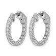 True Origin 14K White Gold 1 carat Lab Grown Diamond VS+ F+ Complet In and Out Hoop Earrings - Birthstone Company