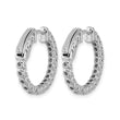 True Origin 14K White Gold 1 carat Lab Grown Diamond VS+ F+ Complet In and Out Hoop Earrings - Birthstone Company