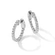 True Origin 14K White Gold 1 carat Lab Grown Diamond VS+ F+ Complet In and Out Hoop Earrings - Birthstone Company