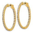 14k Diamond Round Hoop w/Safety Clasp Earrings