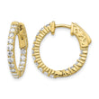 14k Diamond Round Hoop w/Safety Clasp Earrings - Birthstone Company