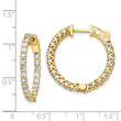 14k Diamond Round Hoop w/Safety Clasp Earrings