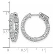 14k White Gold 1.5 carat Diamond Round In/Out Hoop w/Safety Clasp Earrings - Birthstone Company