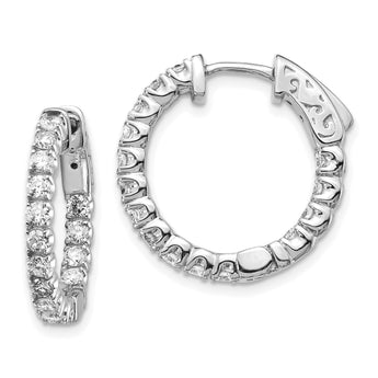 True Origin 14K White Gold 1 1/2 carat Lab Grown Diamond VS+ F+ Complet In and Out Hoop Earrings