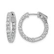 14k White Gold 1.5 carat Diamond Round In/Out Hoop w/Safety Clasp Earrings - Birthstone Company