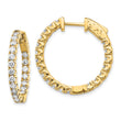 14k Diamond Round Hoop w/Safety Clasp Earrings