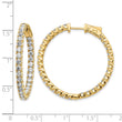 14k Diamond Round Hoop w/Safety Clasp Earrings - Birthstone Company