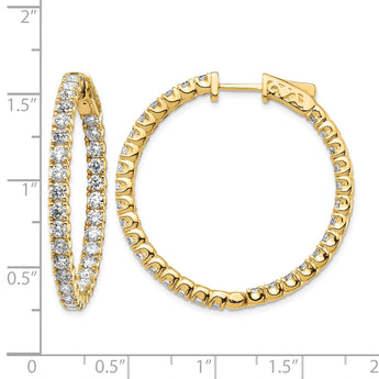 14k Diamond Round Hoop w/Safety Clasp Earrings - Birthstone Company