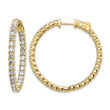 14k Diamond Round Hoop w/Safety Clasp Earrings - Birthstone Company